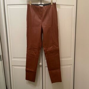 H&M Cognac Leather Trousers